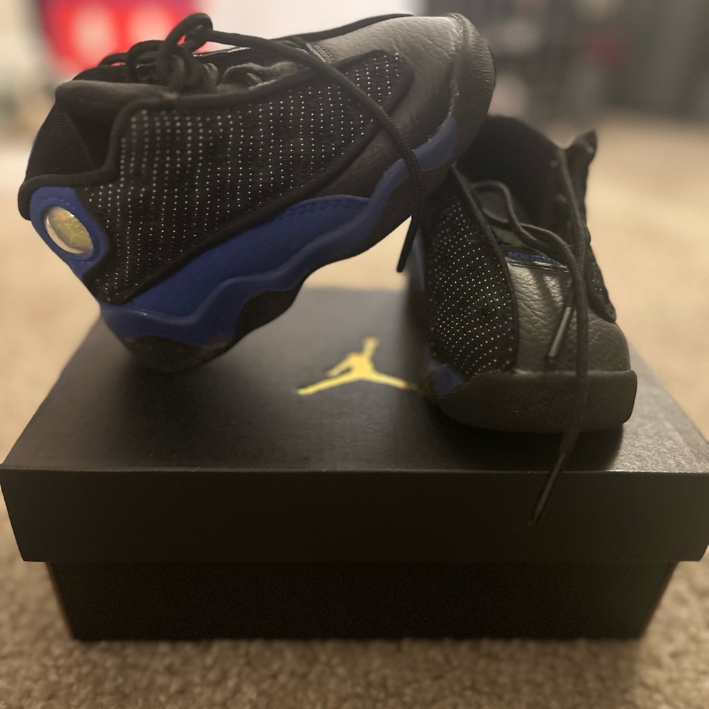 5C kids black and blue Jordan’s